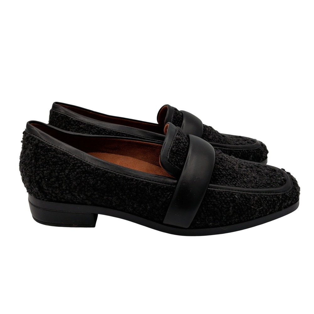 Vionic Mylene Black Boucle Square Toe Loafers Women's Size 10 Slip On Shoes